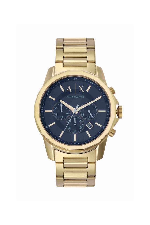 Quartz-44-mm-Blue-Dial-Stainless-Steel-Chronograph-Wrist-Watch-for-Men---AX7151SET