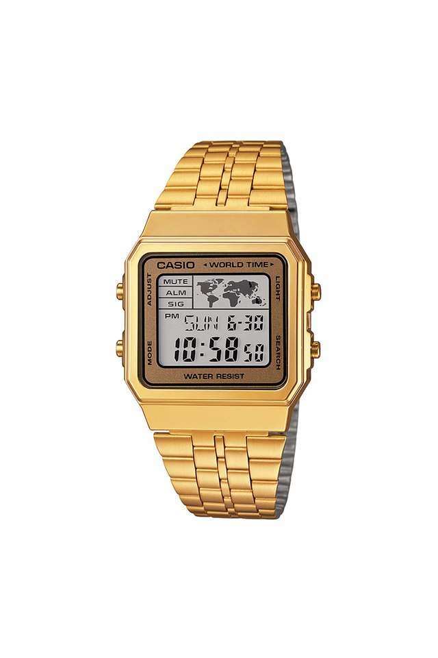 Unisex-Vintage-Two-Tone-Dial-Metallic-Digital-Watch---D134