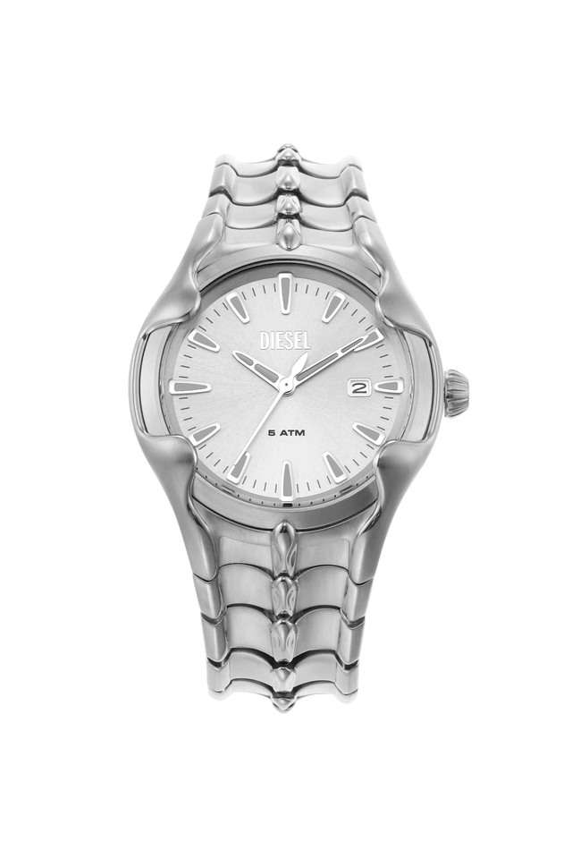 Vert-Men-s-44mm-Analogue-Quartz-Watch---Silver-Dial-with-Silver-Stainless-Steel-Strap-(DZ2185)