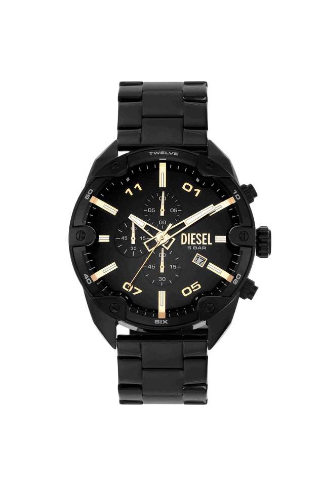 Spiked-49-mm-Black-Dial-Stainless-Steel-Chronograph-Wrist-Watch-for-Men---DZ4644
