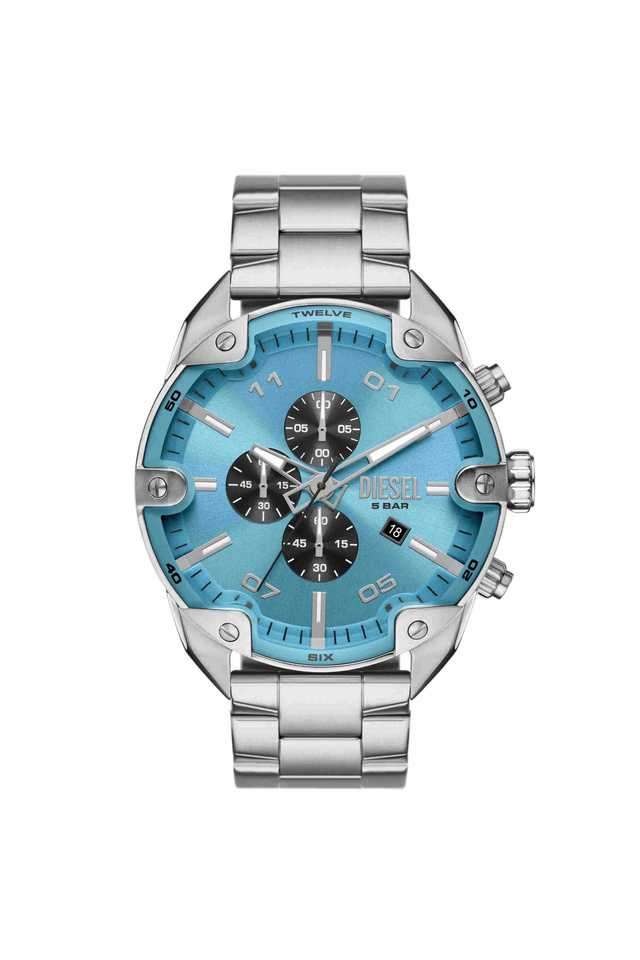 Spiked-49-mm-Blue-Dial-Stainless-Steel-Chronograph-Wrist-Watch-for-Men---DZ4655