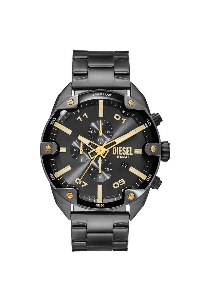 Spiked-Men-s-49mm-Chronograph-Quartz-Watch---Grey-Dial-with-Grey-Stainless-Steel-Strap-(DZ4669)