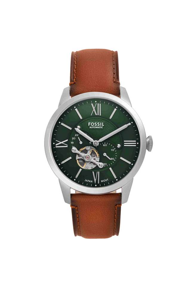 Townsman-44-mm-Green-Dial-Leather-Chronograph-Wrist-Watch-for-Men---ME3265