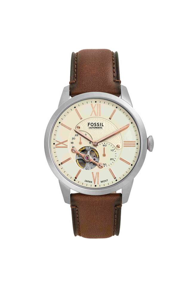 Townsman-44-mm-Beige-Dial-Leather-Chronograph-Wrist-Watch-for-Men---ME3266