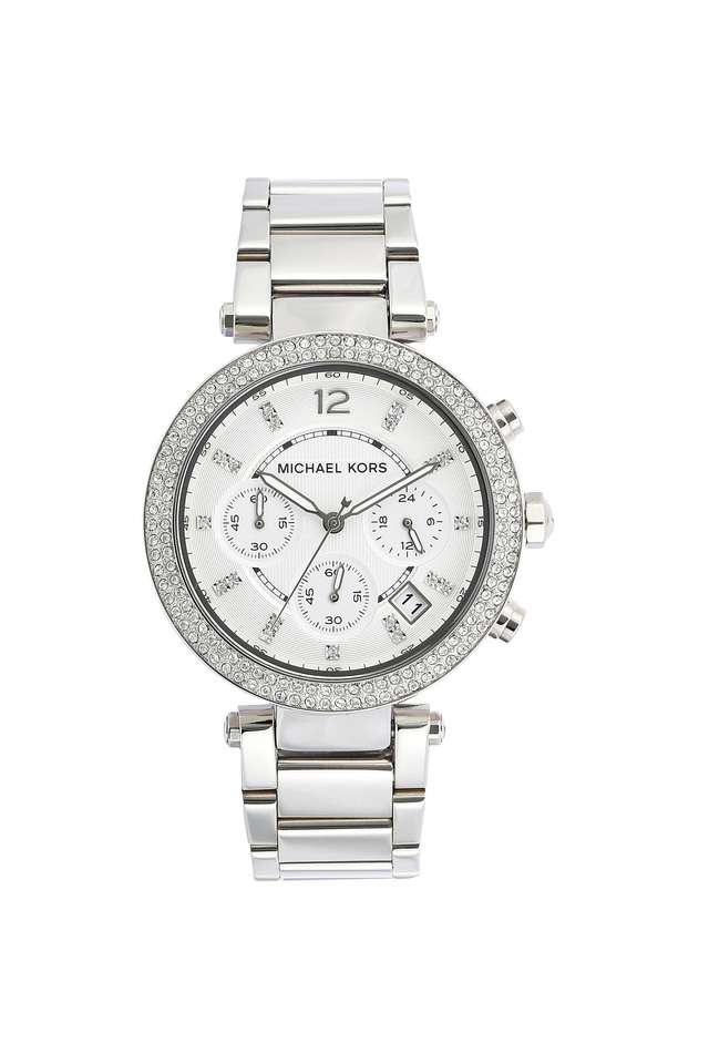 Womens-Parker-Silver-Dial-Stainless-Steel-Chronograph-Watch---MK5353