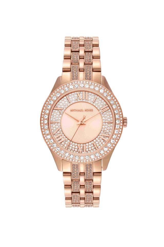 Harlowe-38-mm-Rose-Gold-Dial-Stainless-Steel-Analogue-Wrist-Watch-for-Women---MK4710