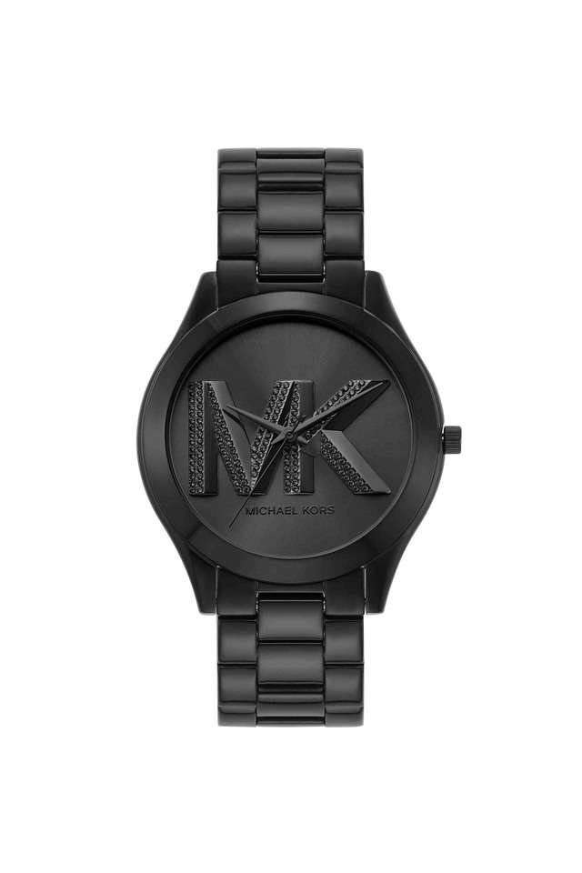 Slim-Runway-42-mm-Black-Dial-Stainless-Steel-Analogue-Wrist-Watch-for-Women---MK4734