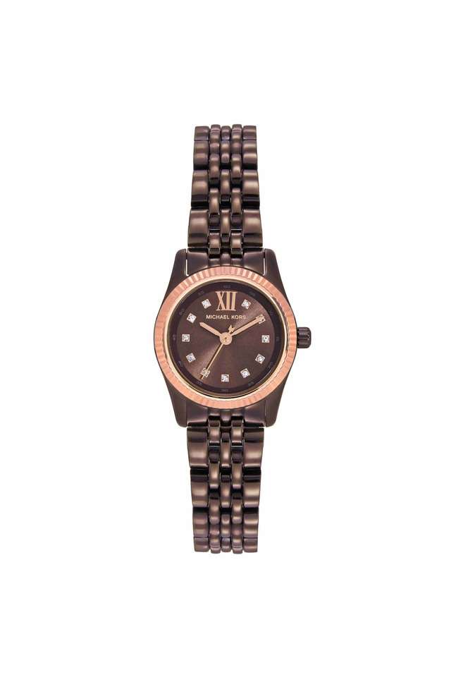 Lexington-26-mm-Brown-Dial-Stainless-Steel-Analogue-Wrist-Watch-for-Women---MK4844
