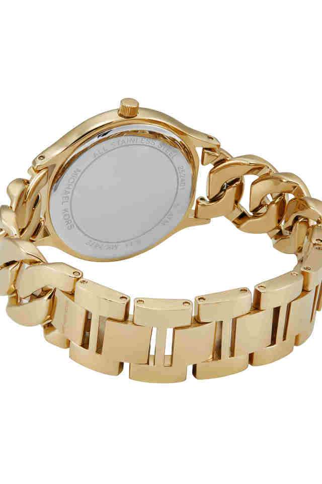 Runway-38-mm-White-Dial-Stainless-Steel-Analogue-Wrist-Watch-for-Women---MK7472