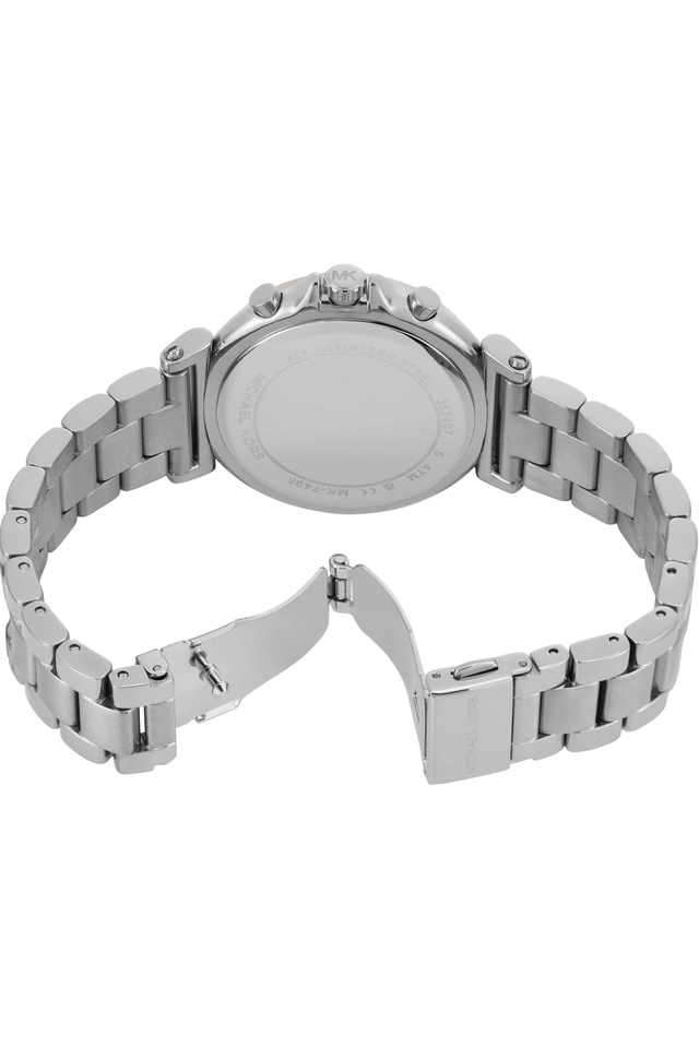 Maren-40-mm-White-Dial-Stainless-Steel-Chronograph-Wrist-Watch-for-Women---MK7495