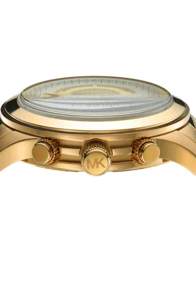 Runway-45-mm-Gold-Dial-Stainless-Steel-Chronograph-Wrist-Watch-for-Men---MK9074