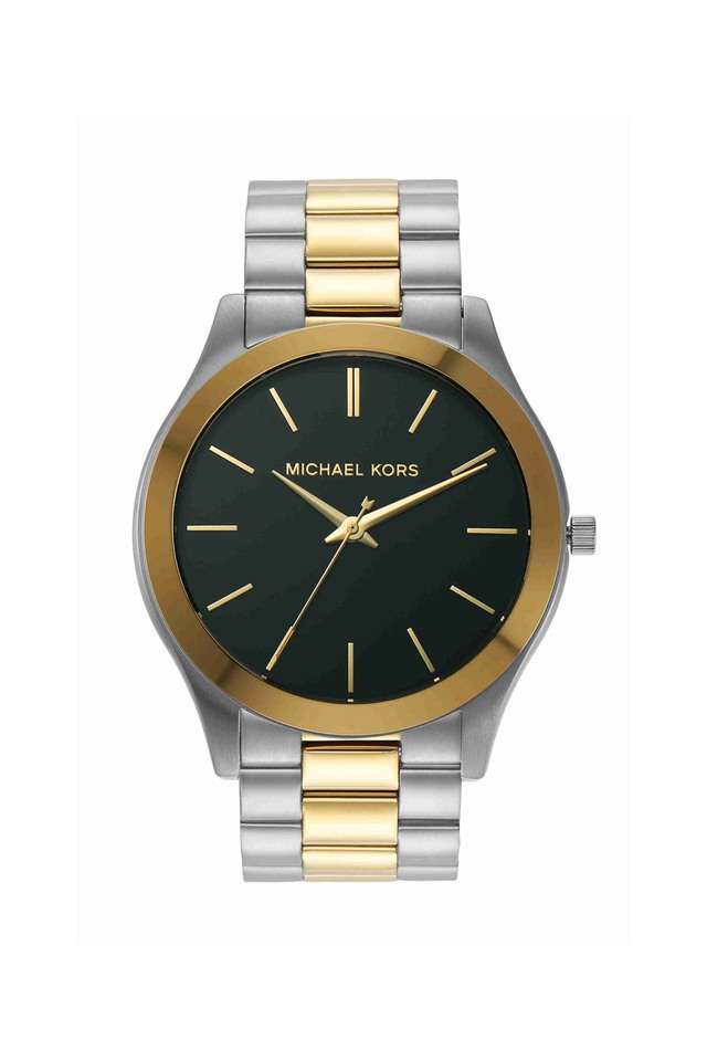 Runway-44-mm-Green-Dial-Stainless-Steel-Analogue-Wrist-Watch-for-Men---MK9149