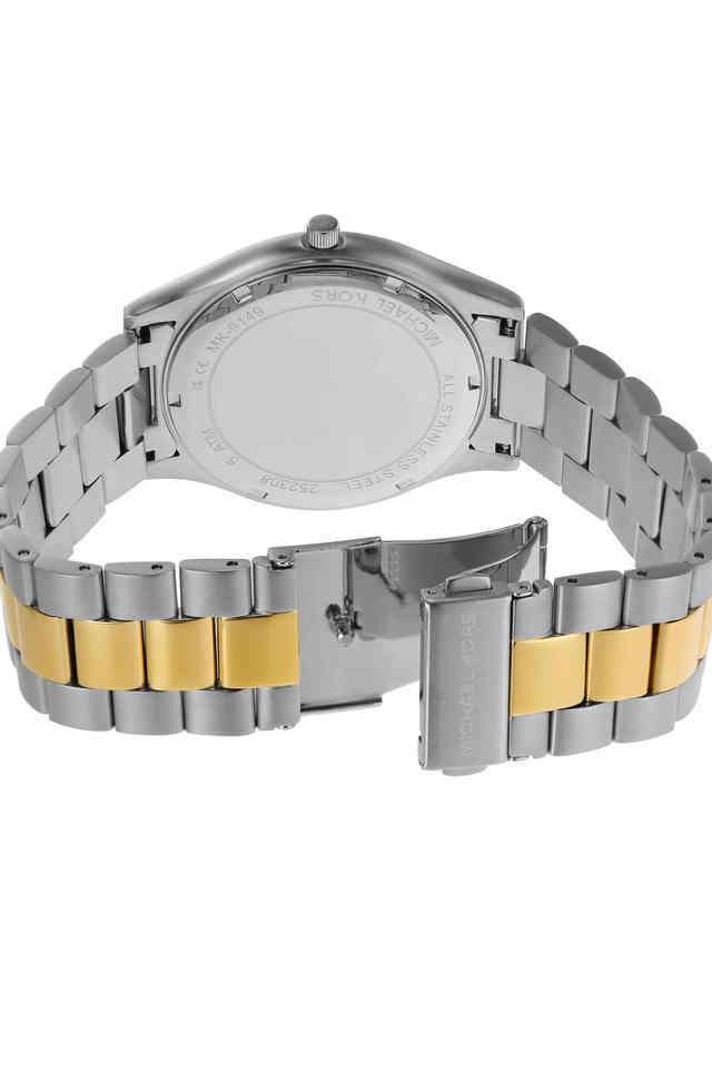 Runway-44-mm-Green-Dial-Stainless-Steel-Analogue-Wrist-Watch-for-Men---MK9149