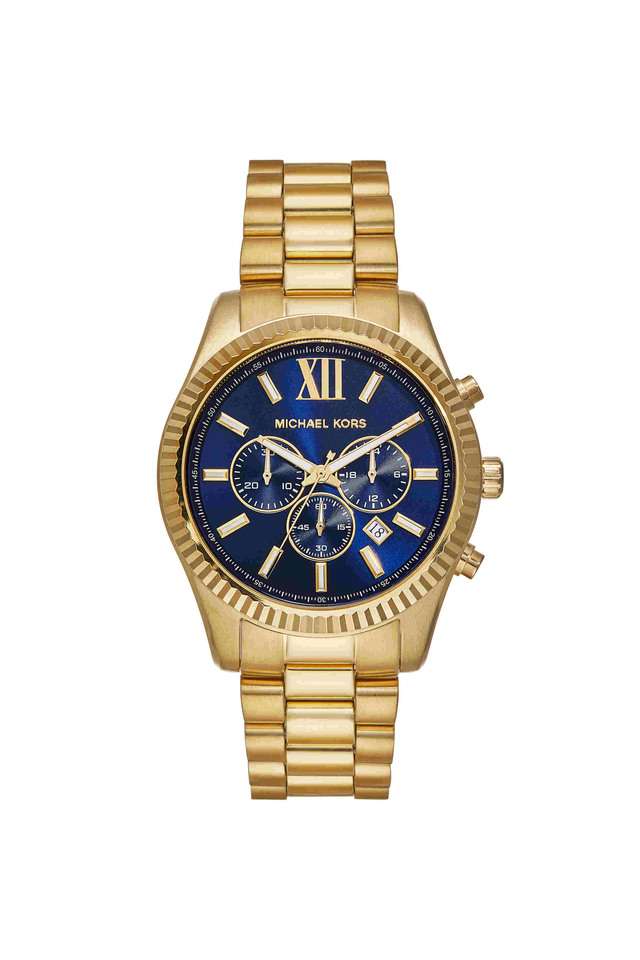 Lexington-44-mm-Blue-Dial-Stainless-Steel-Chronograph-Wrist-Watch-for-Men---MK9153