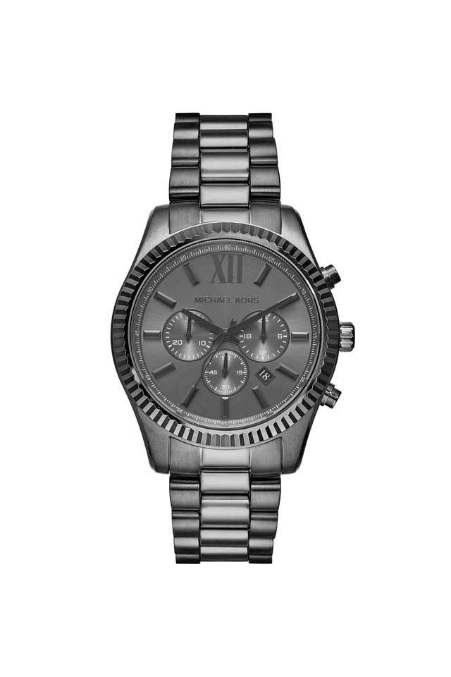 Lexington-44-mm-Black-Dial-Stainless-Steel-Chronograph-Wrist-Watch-for-Men---MK9154