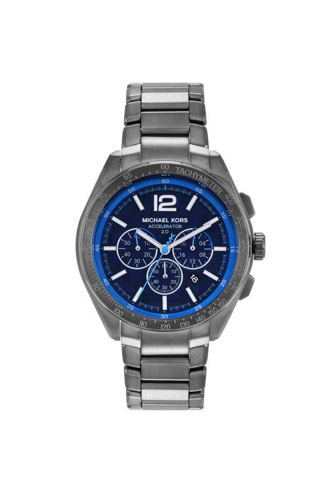 Accelerator-2.0-Men-s-44-mm-Quartz-Chronograph-Watch---Blue-Dial-With-Grey-Stainless-Steel-Strap-(MK9178)