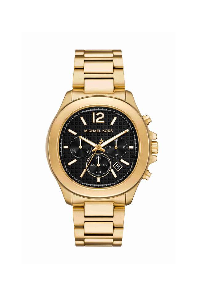Accelerator-2.0-Men-s-44-mm-Quartz-Chronograph-Watch---Black-Dial-With-Gold-Stainless-Steel-Strap-(MK9192)