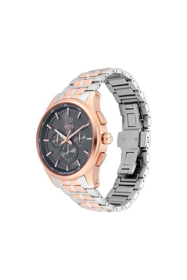 Buy XYLYS NoColour Mens Grey Dial Stainless Steel Multi-Function