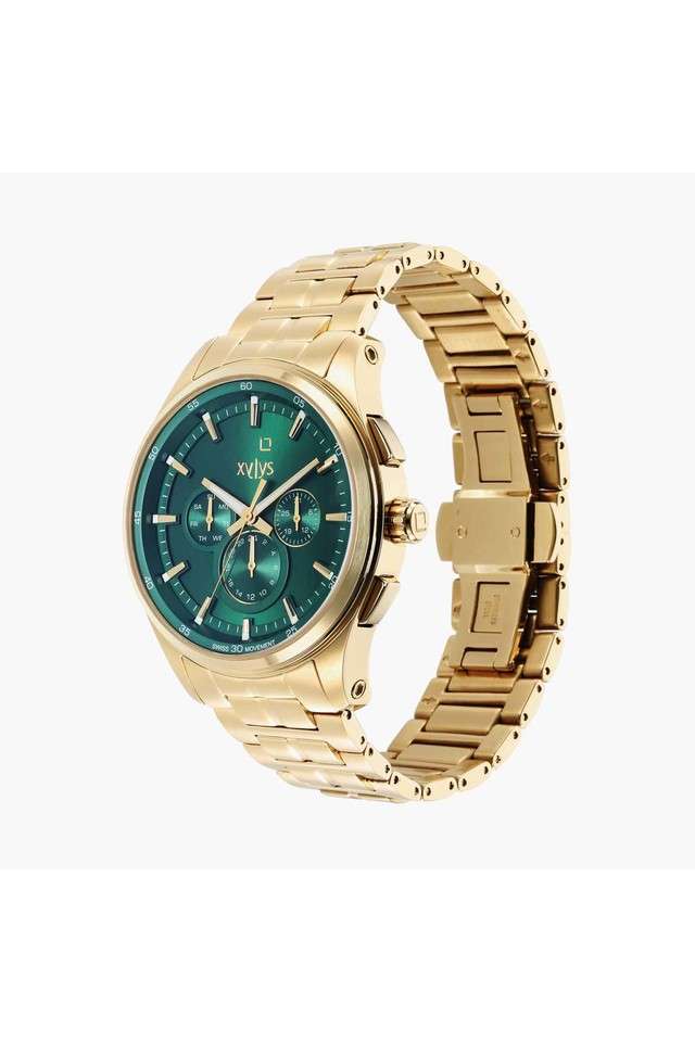 Buy XYLYS NoColour Mens 44 mm Green Dial Stainless Steel Analog