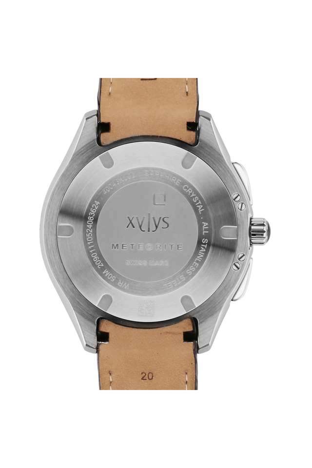 Meteor-43-mm-Black-Dial-Leather-Strap-Chronograph-Watch-For-Men---40043KL02