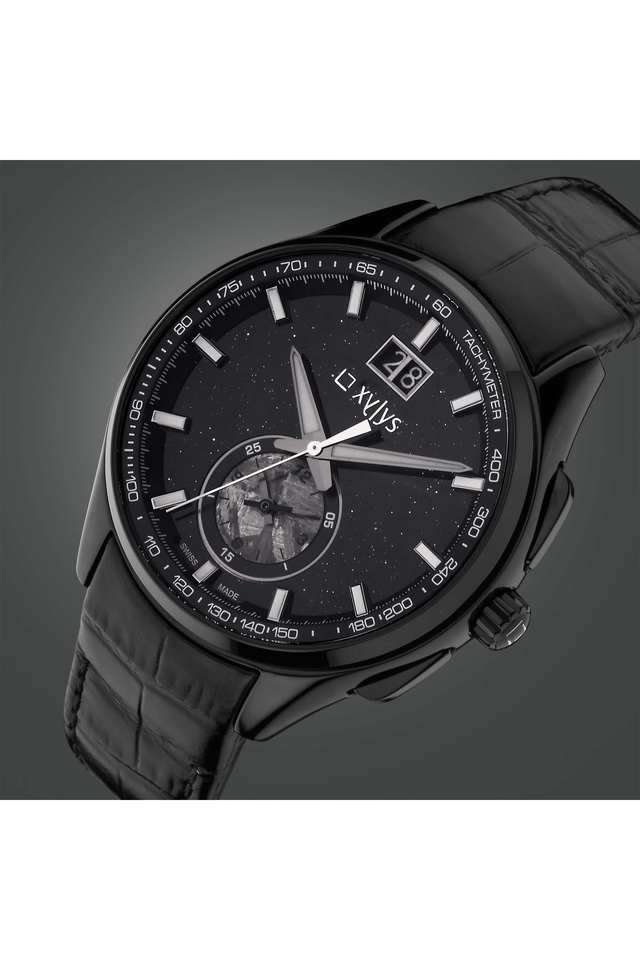 Meteor-48.50x12.80x43-mm-Black-Dail-Leather-Analogue-Watch-for-Men---40043NL01