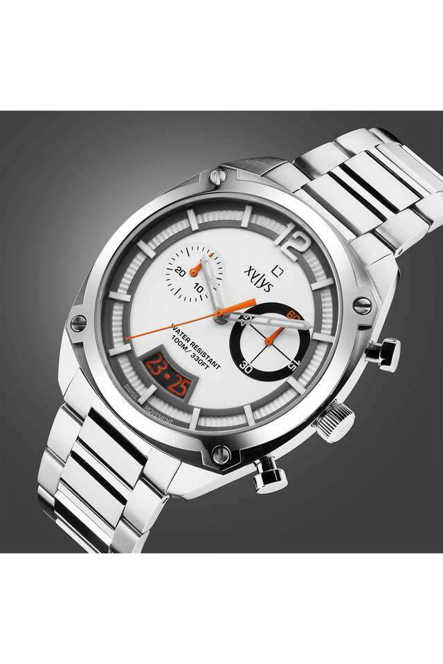 Monocle-49.50x10.20x43-mm-White-Dail-Stainless-Steel-Analogue-Watch-for-Men---40055KM01E
