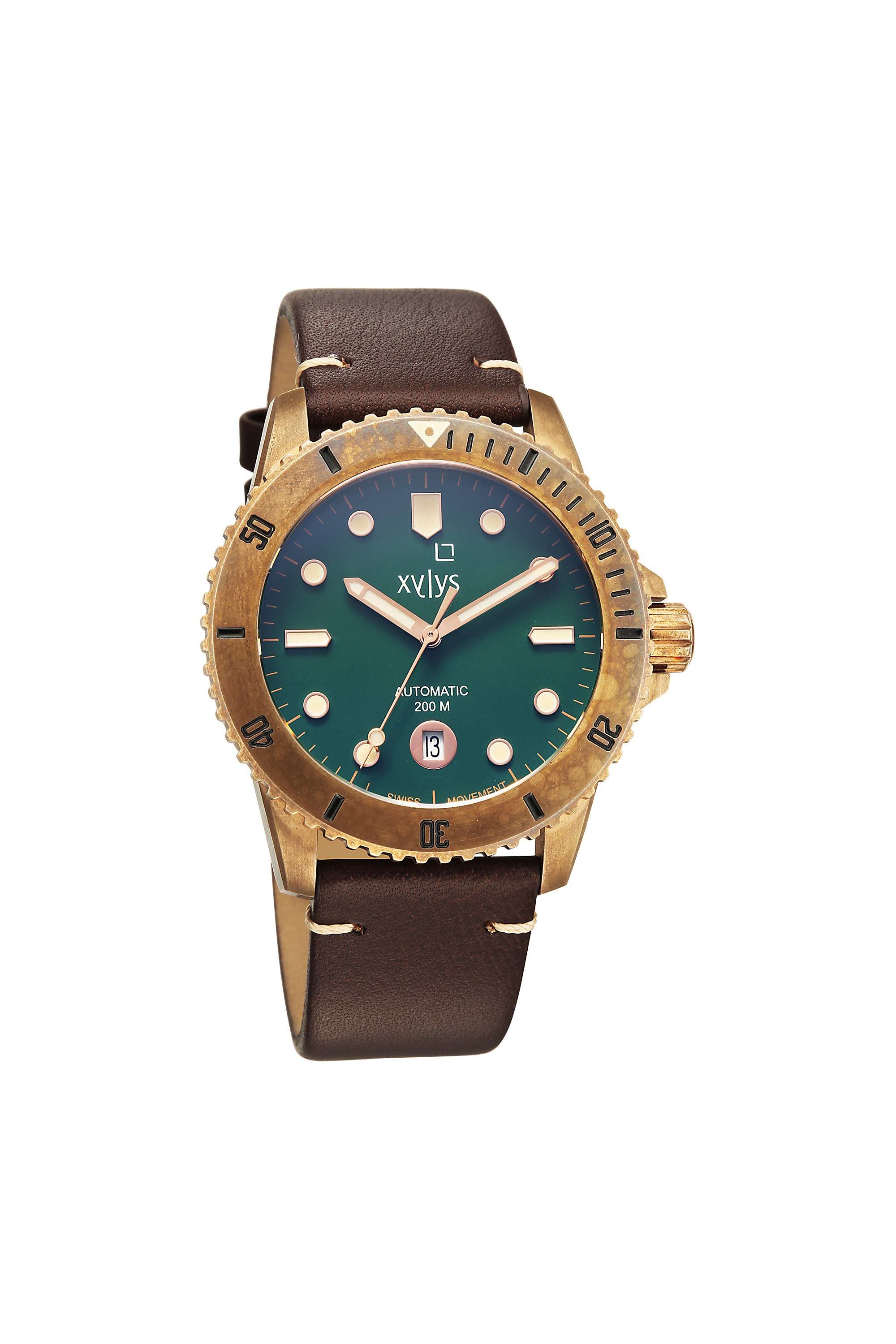 Marina-44-mm-Green-Dial-Leather-Analogue-Watch-For-Men---40064KL01E