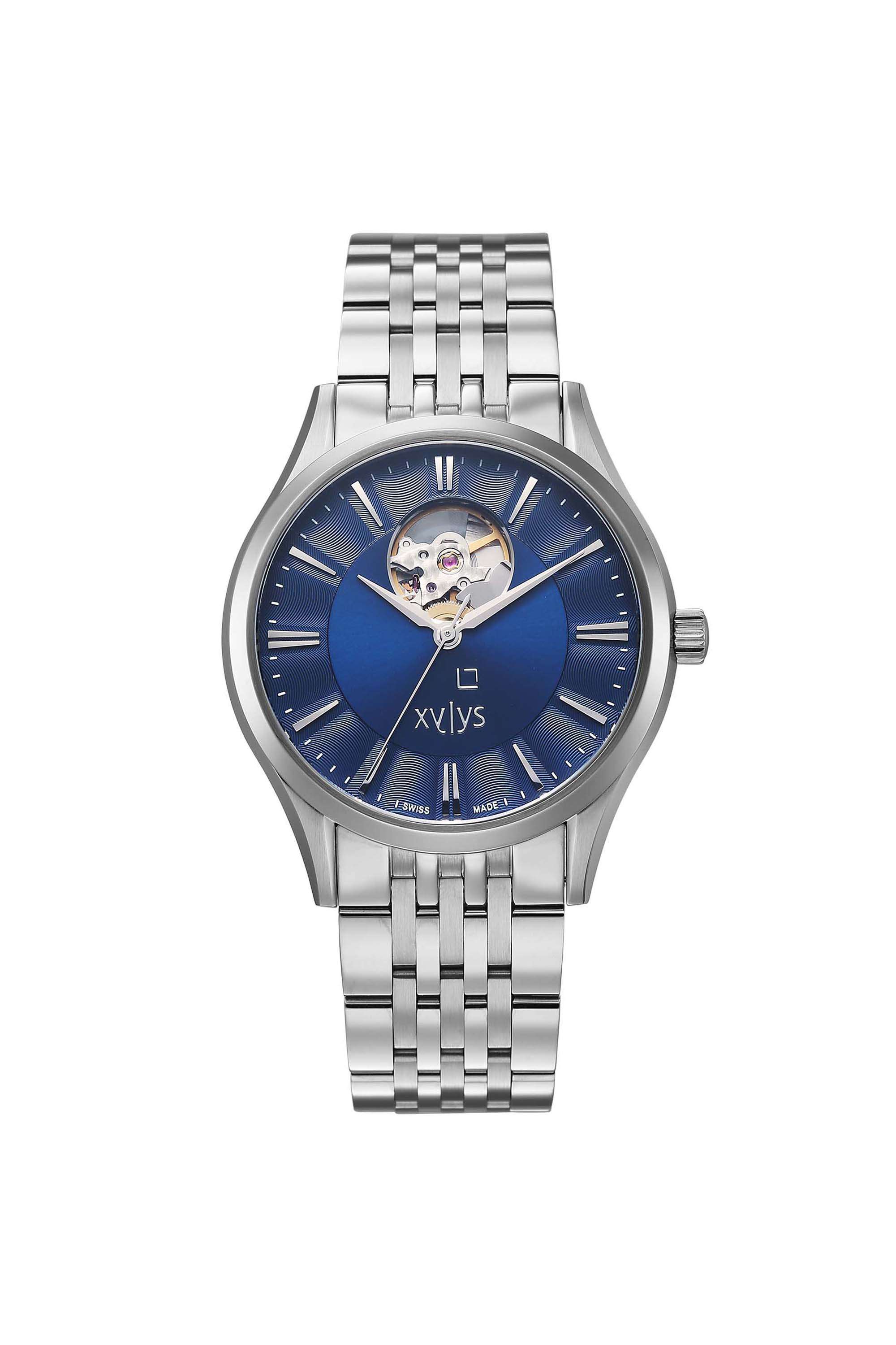 Belvedere-40-mm-Blue-Dial-Stainless-Steel-Analogue-Watch-For-Men---40069SM01