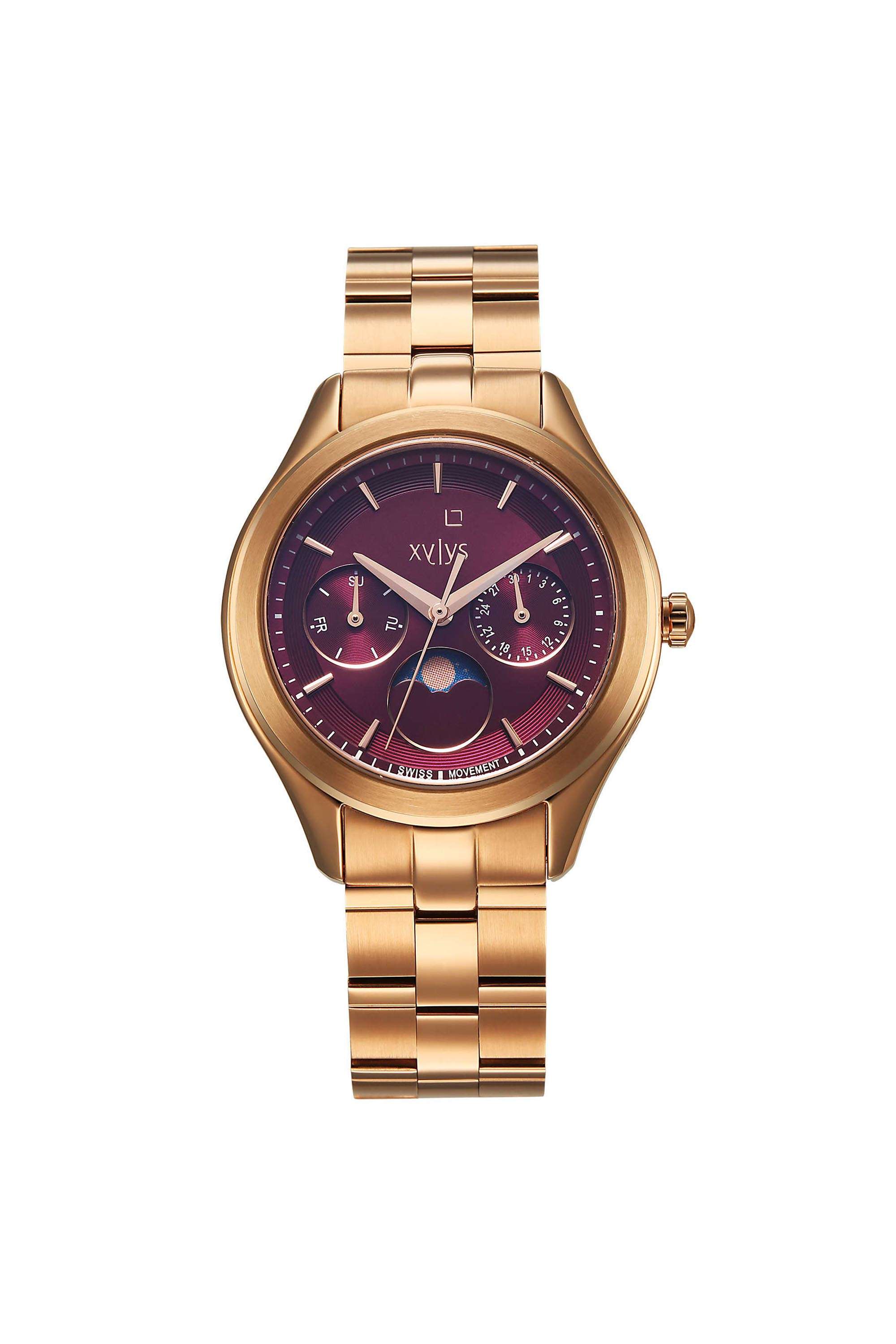 Amaris-35-mm-Maroon-Dial-Stainless-Steel-Analogue-Watch-For-Women---45017WM01E