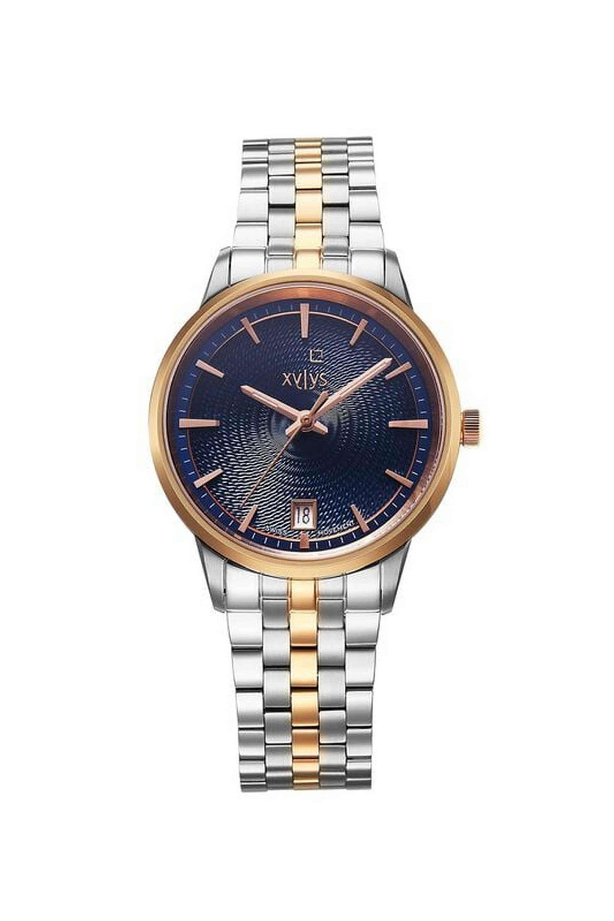 32-mm-Analogue-Quartz-Watch-For-Women-s---Blue-Dial-with-Silver-Stainless-Steel-Strap-(45028KM01E)