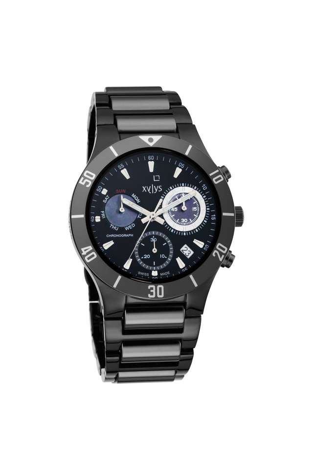 Buy XYLYS NoColour Swiss Quartz 50.80x10.85x43.30 mm Black Dial