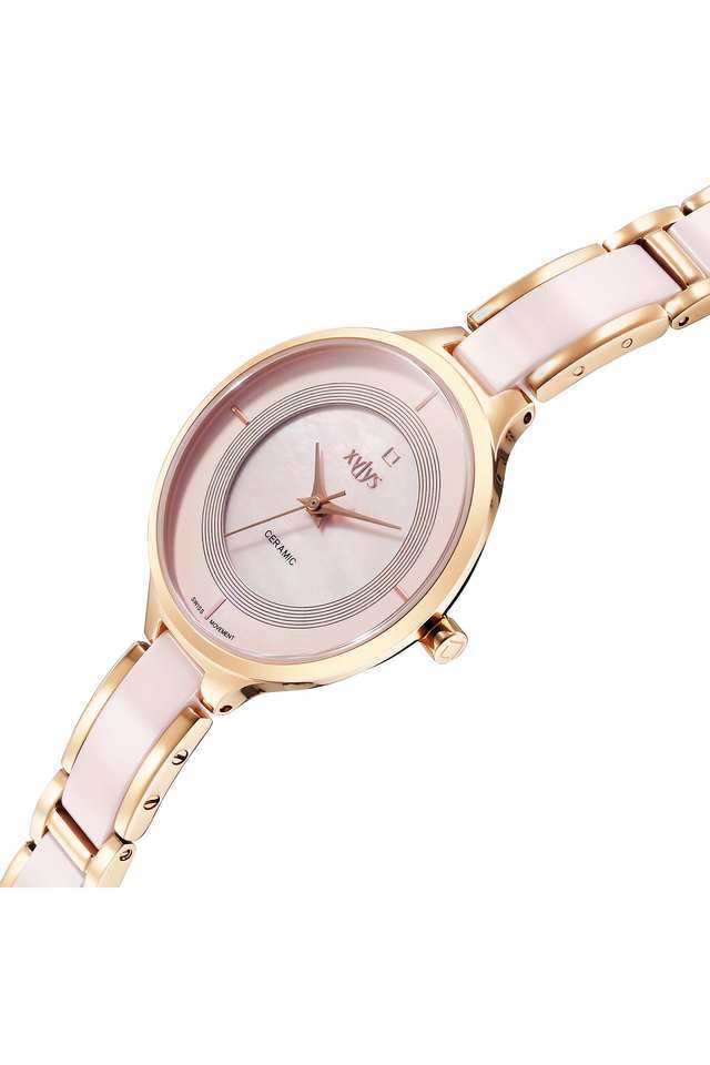 Swiss-Quartz-33-mm-Rose-Gold-Dial-Stainless-Steel-Analogue-Wrist-Watch-for-Women---9920WD04E