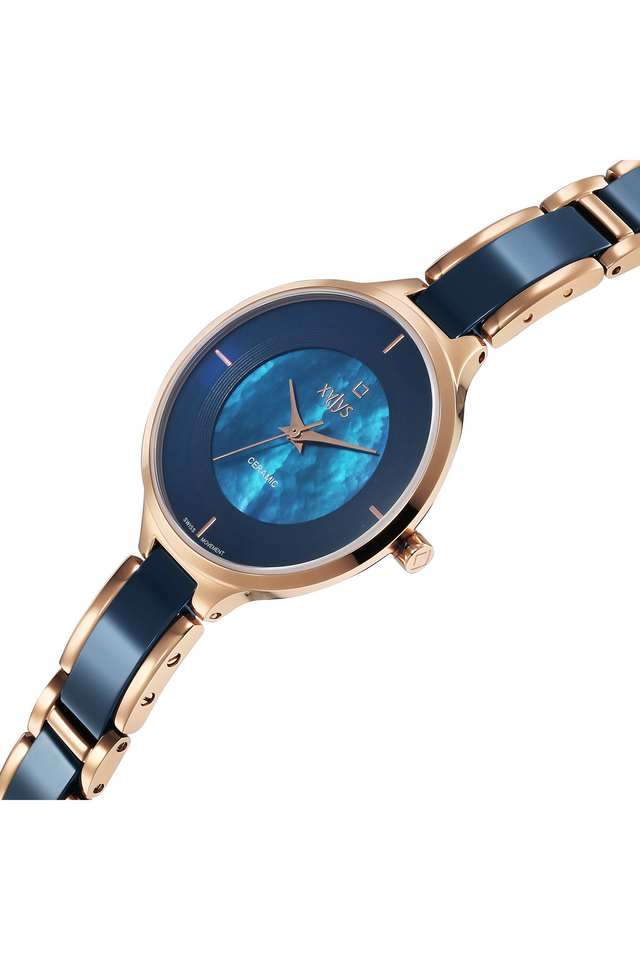 Swiss-Quartz-33-mm-Blue-Dial-Stainless-Steel-Analogue-Wrist-Watch-for-Women---9920WD05E