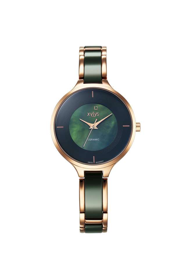 Swiss-Quartz-33-mm-Green-Dial-Stainless-Steel-Analogue-Wrist-Watch-for-Women---9920WD06E
