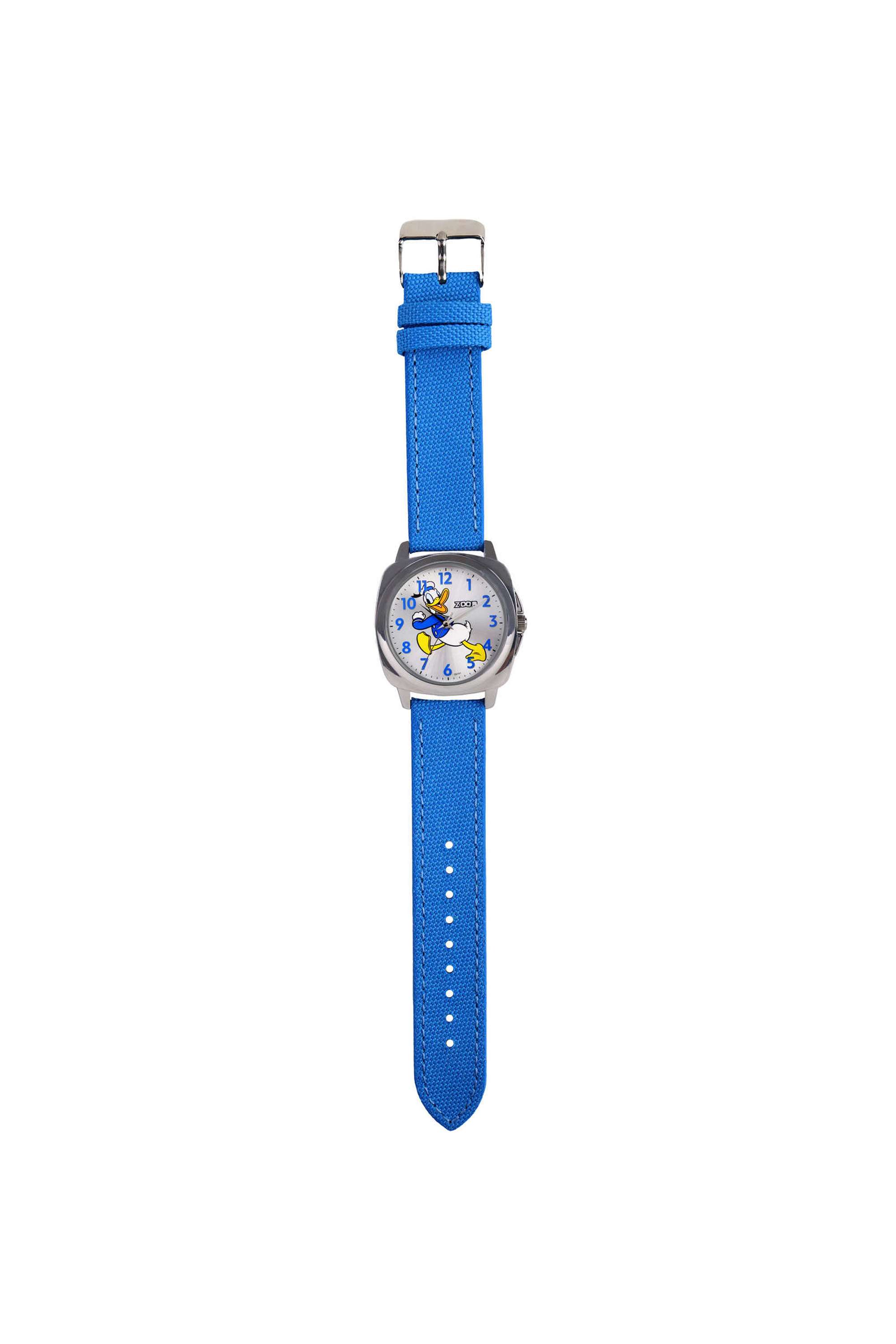 Mickey-&-Donald-40.6-MM-Silver-PU-Leather-Analogue-Watch-For-Unisex---16055SL02
