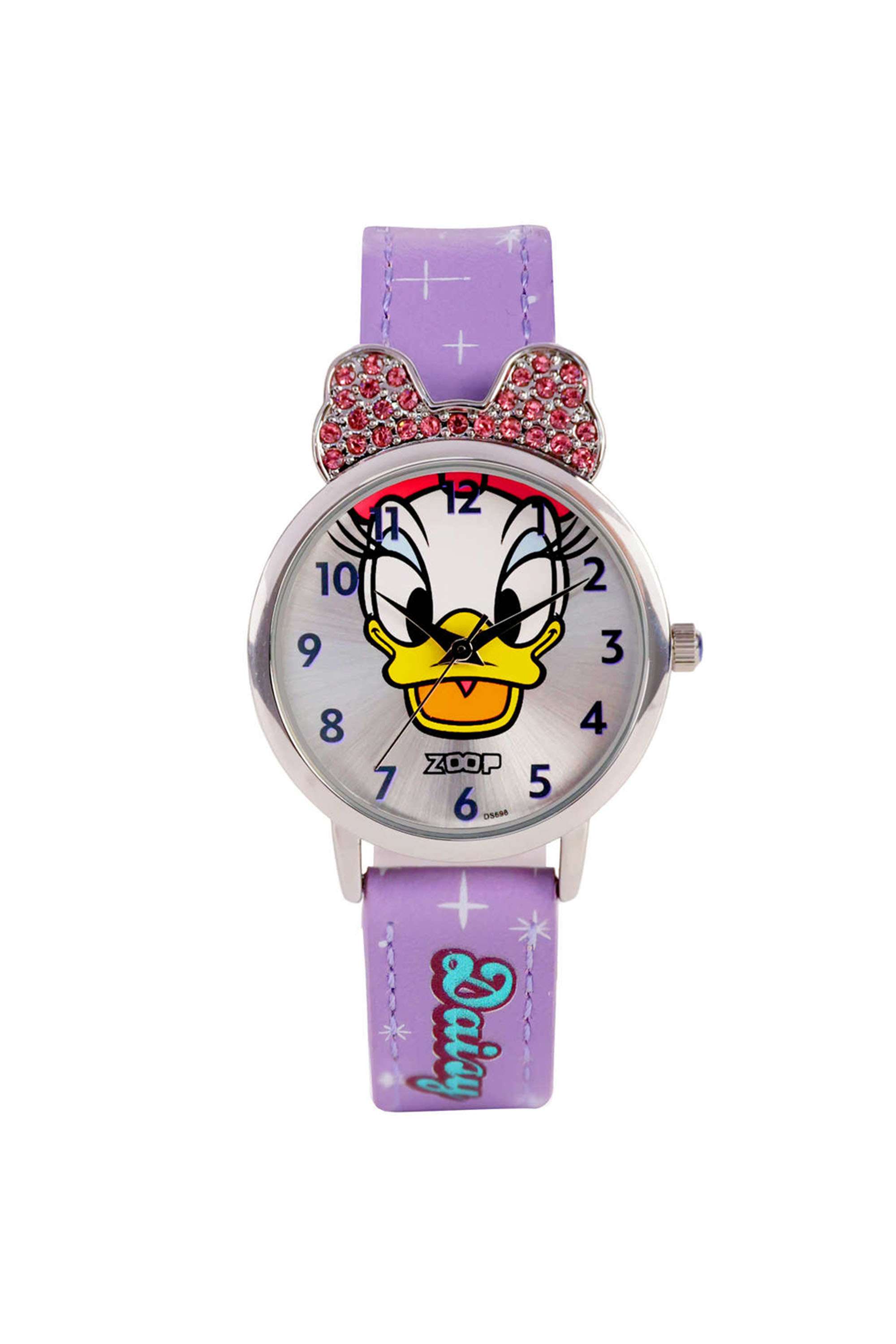 Minnie-&-Daisy-40.23-MM-Silver-PU-Leather-Analogue-Watch-For-Unisex---26055SL01