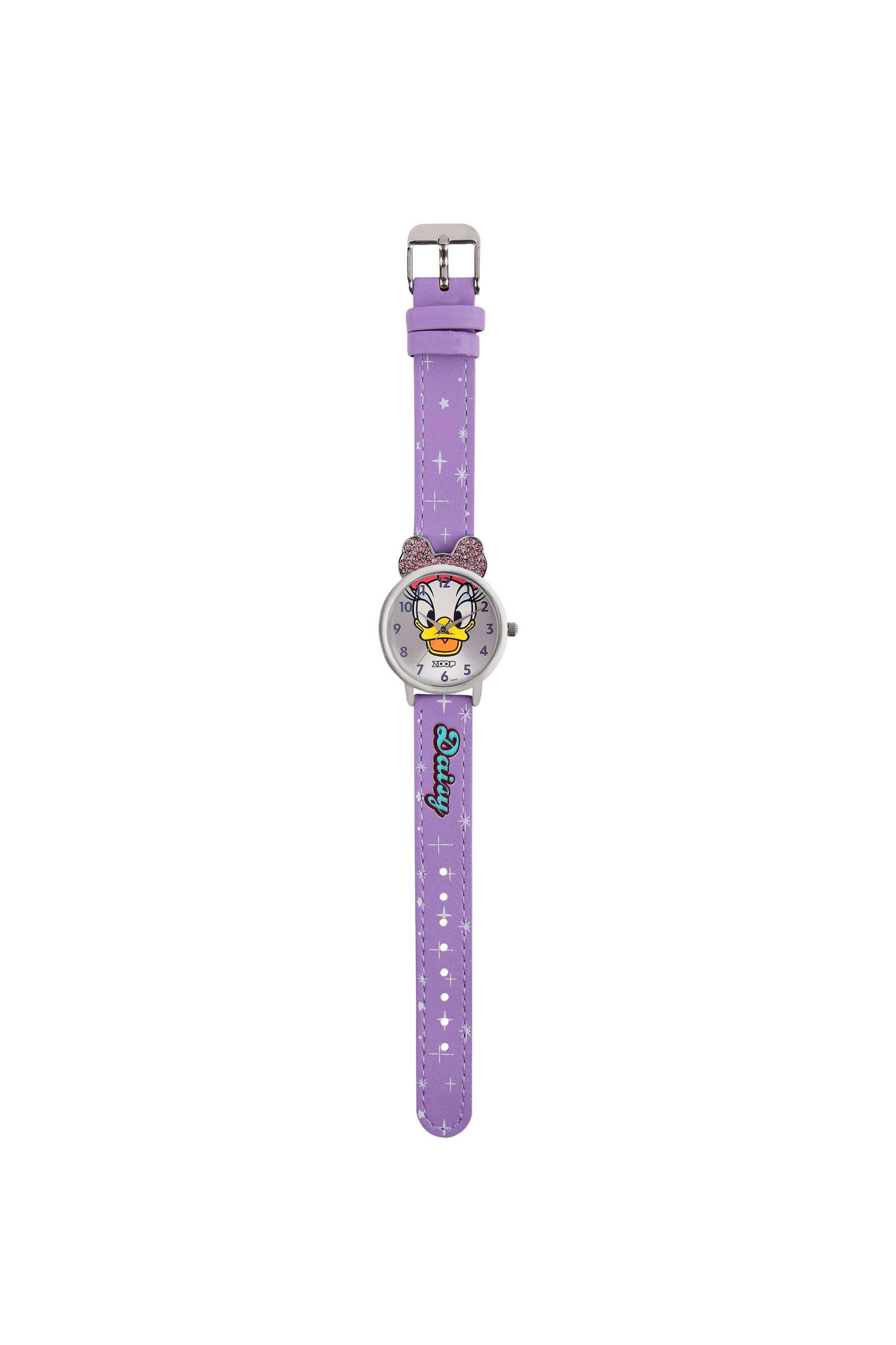 Minnie-&-Daisy-40.23-MM-Silver-PU-Leather-Analogue-Watch-For-Unisex---26055SL01