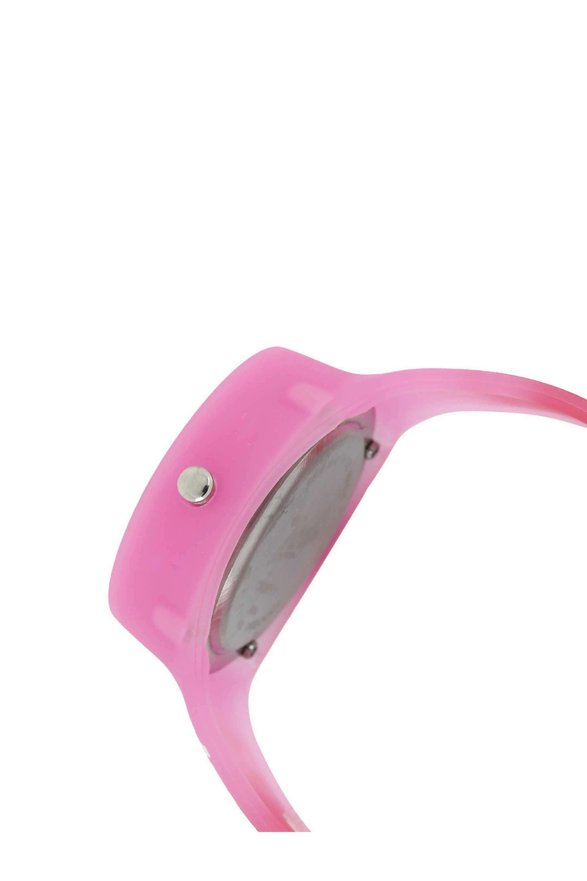 Glow-In-The-Dark-38-mm-Quartz-Analogue-Watch-For-Girls---Blue-Dial-with-Pink-Plastic-Strap-(NSC3029PP11W)