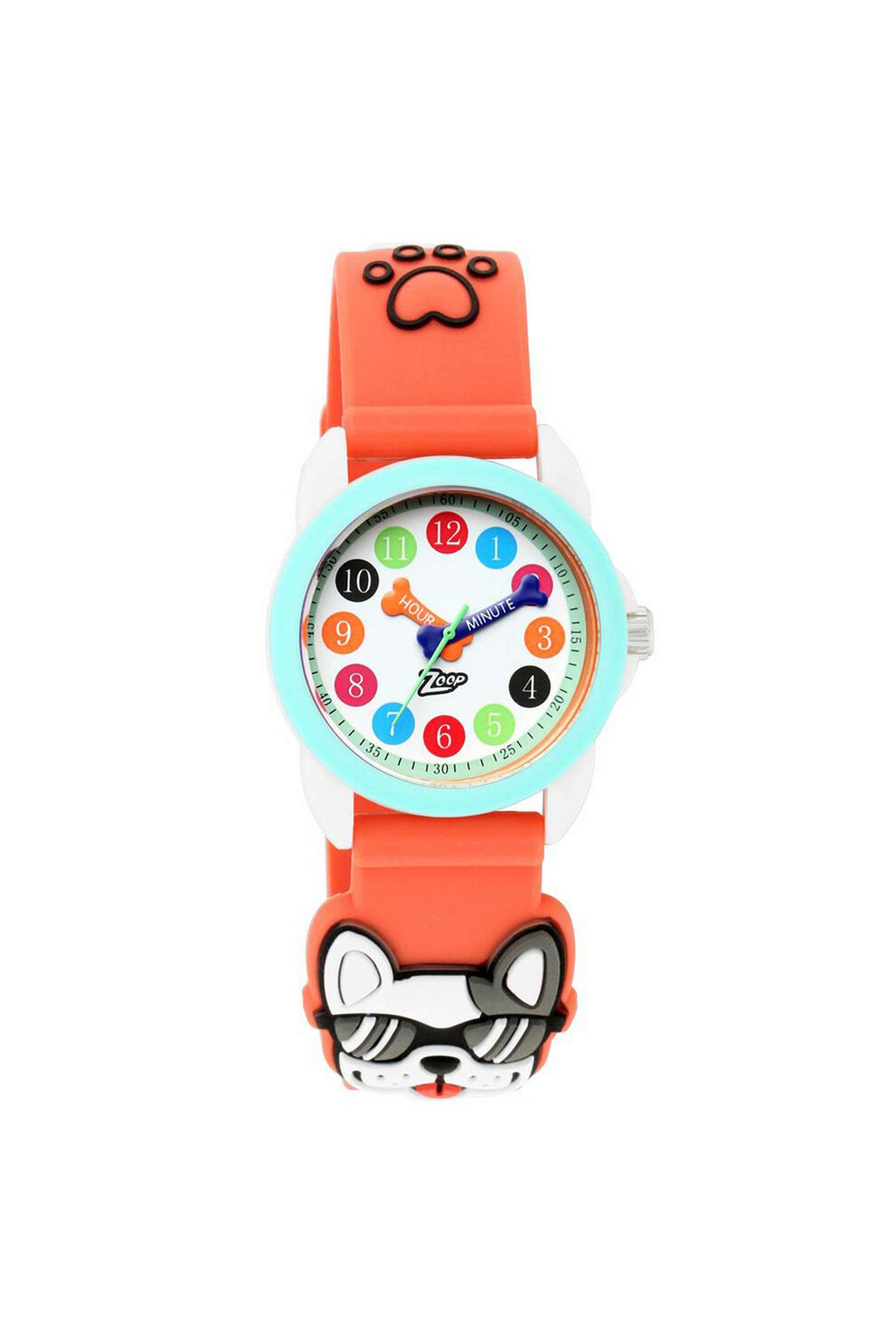 3D-35.4-mm-Quartz-Analogue-Watch-For-Boys---White-Dial-with-Orange-Plastic-Strap-(NU26016PP03)