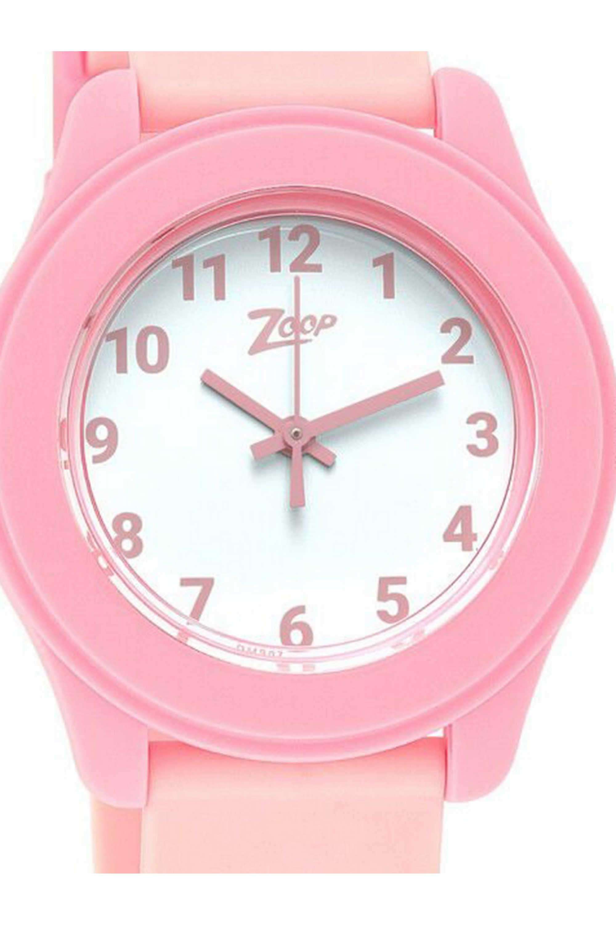Solid-Colours-Unisex-40-mm-Quartz-Analogue-Watch---White-Dial-with-Pink-Plastic-Strap-(NU26019PP12W)