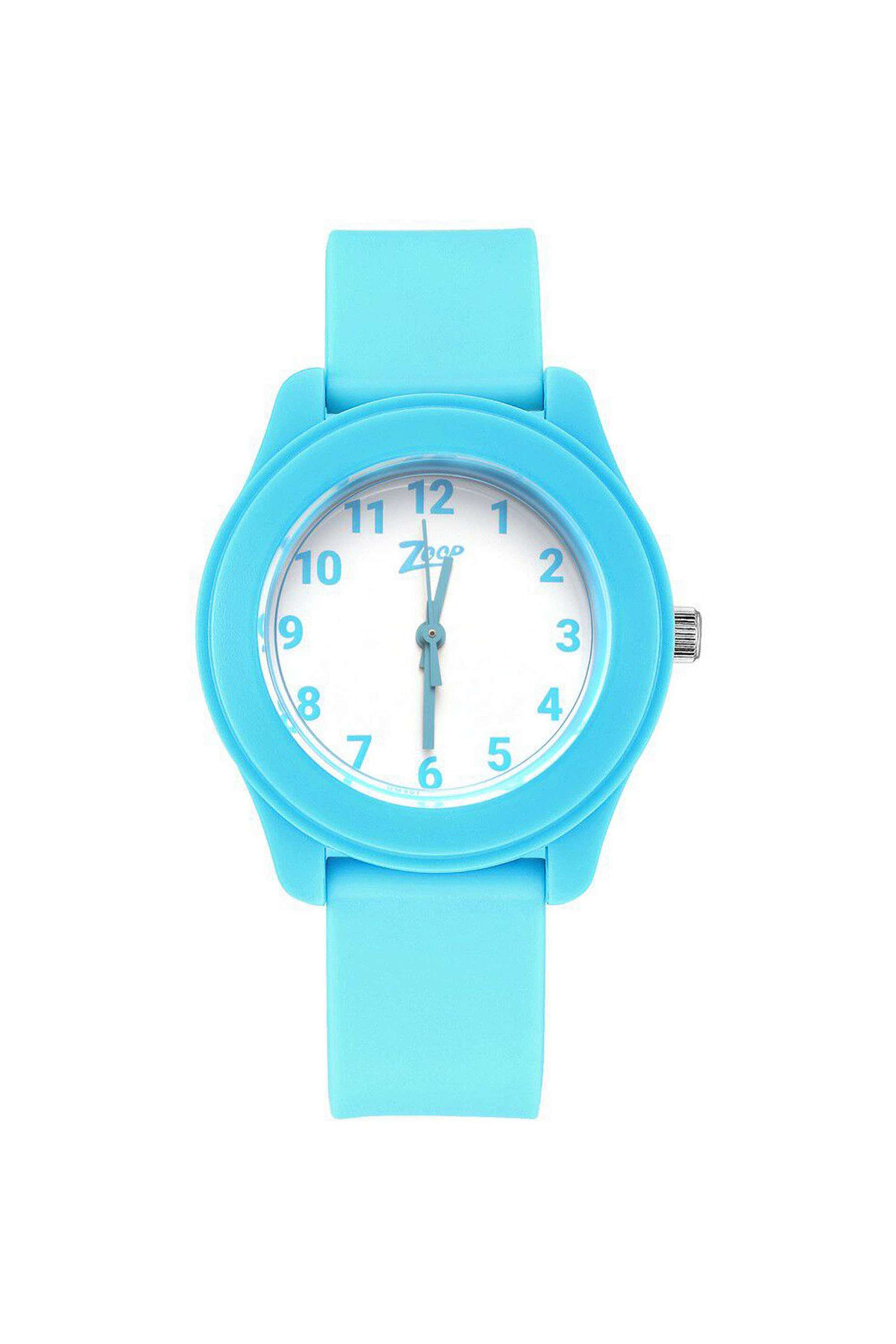 Solid-Colours-Unisex-38-mm-Quartz-Analogue-Watch---White-Dial-with-Blue-Plastic-Strap-(NU26019PP14W)