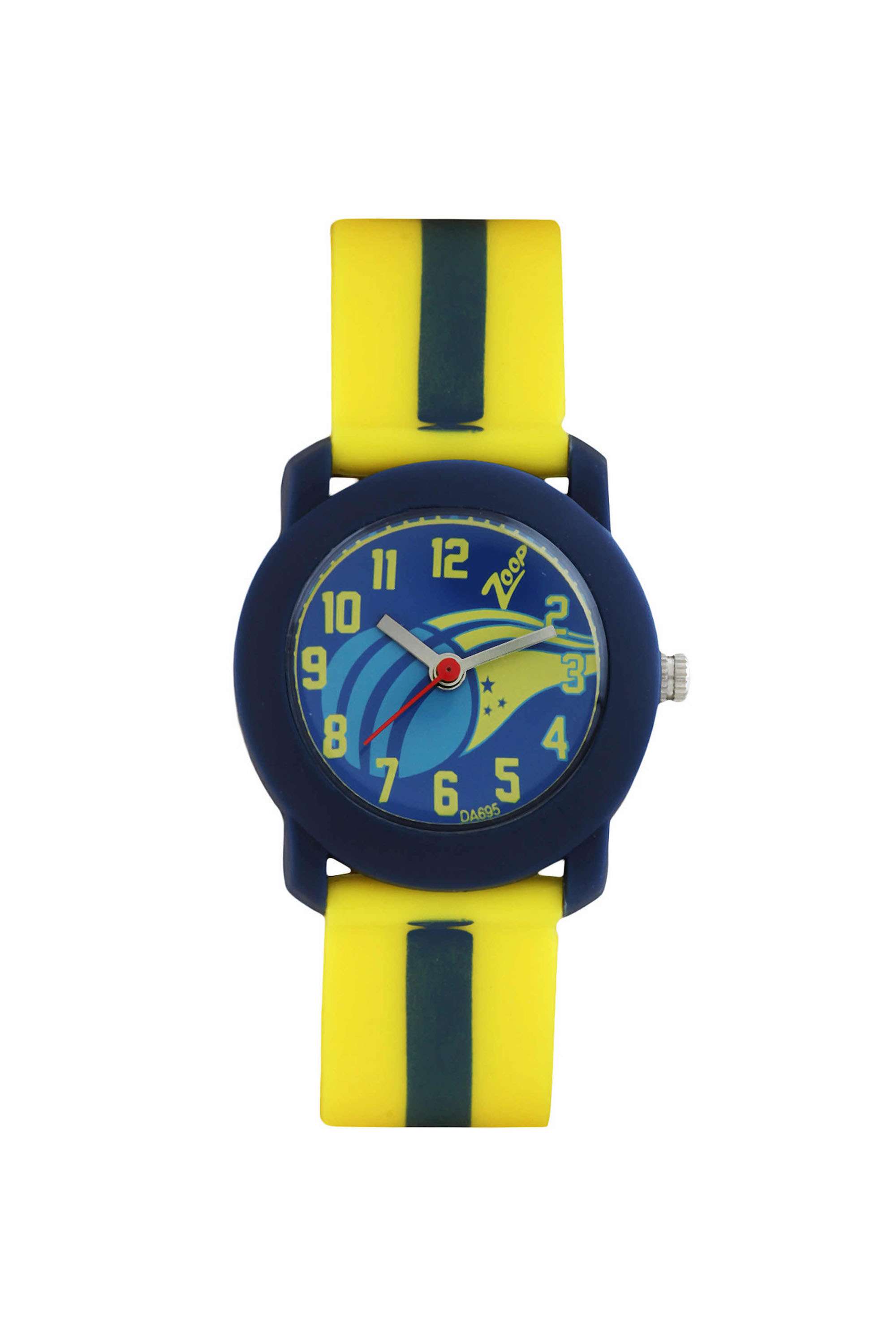 38-mm-Quartz-Analogue-Watch-For-Unisex---Blue-Dial-with-Yellow-Plastic-Strap-(NUC3025PP13)