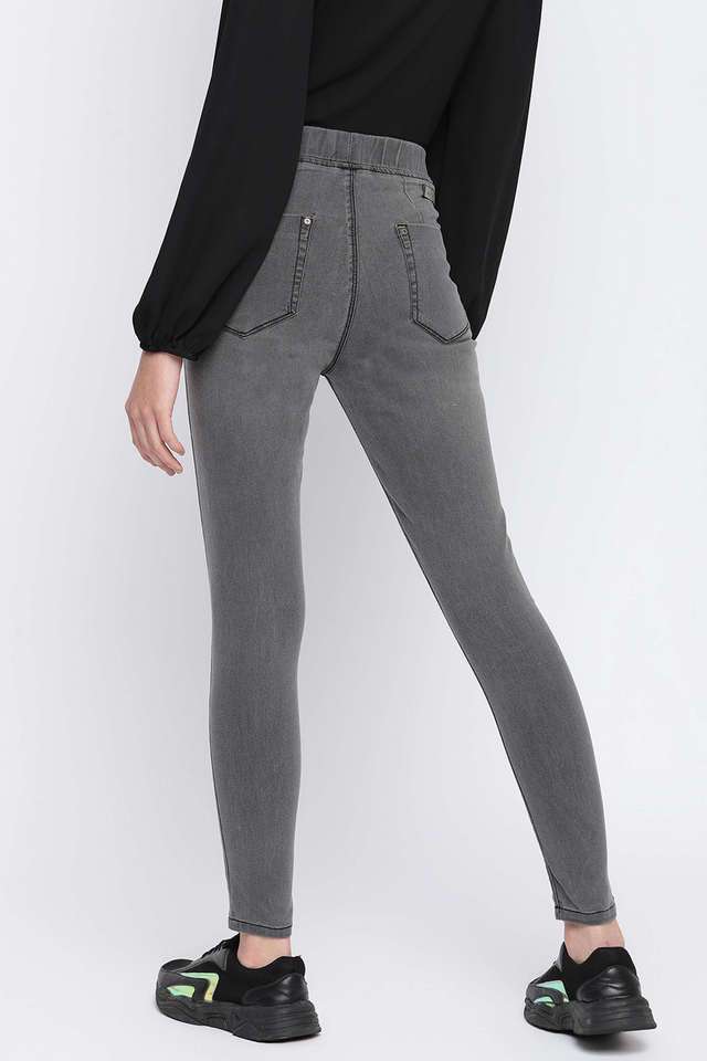 Buy Tales Stories Grey Mid Rise Light Wash Denim Skinny Fit